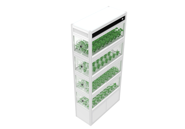 Smart seedling cabinet with LED light and spray system